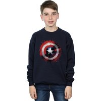 Marvel Boy's Avengers Captain America Art Shield Sweatshirt in Navy | Size: 9 Years