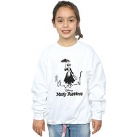 Disney Girl's Mary Poppins Rooftop Landing Sweatshirt in White | Size: 5-6 Years