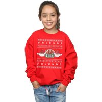 Friends Girl's Fair Isle Central Perk Sweatshirt in Red | Size: 9 Years