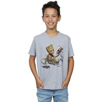 Marvel Boy's Guardians Of The Galaxy Groot Tape T-Shirt in Grey | Size: 9 Years