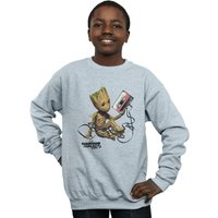 Marvel Boy's Guardians Of The Galaxy Groot Tape Sweatshirt in Grey | Size: 9 Years
