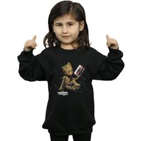 Marvel Girl's Guardians Of The Galaxy Groot Tape Sweatshirt in Black | Size: 7-8 Years