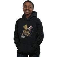 Marvel Boy's Guardians Of The Galaxy Groot Tape Hoodie in Black | Size: 9 Years