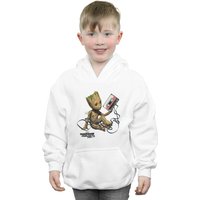 Marvel Boy's Guardians Of The Galaxy Groot Tape Hoodie in White | Size: 7-8 Years