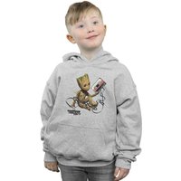 Marvel Boy's Guardians Of The Galaxy Groot Tape Hoodie in Grey | Size: 7-8 Years