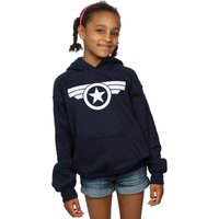 Marvel Girl's Captain America Super Soldier Hoodie in Navy | Size: 12-13 Years