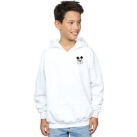 Disney Boy's Mickey Mouse Dont Speak Breast Print Hoodie in White | Size: 7-8 Years