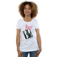 David Bowie Women's Serious Moonlight Tour 83 Cotton T-Shirt in White | Size: Small
