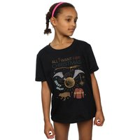 Harry Potter Girl's All I Want For Christmas Cotton T-Shirt in Black | Size: 12-13 Years