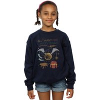 Harry Potter Girl's All I Want For Christmas Sweatshirt in Navy | Size: 9 Years
