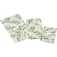 Natural Elements Set of 3 Reusable Vegan Food Wrap Sheets, Cotton Cling Film Alternative in White