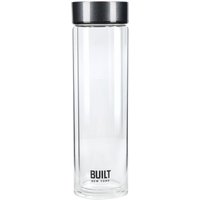 BUILT New York Tiempo Glass Drinks Bottle, Charcoal, 450ml in Charcoal