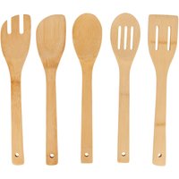 Natural Elements 5-Piece Bamboo Kitchen Utensil Set in Light Brown