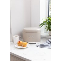 Lovello Cake Tin with Textured Honeycomb Finish & Hinged Lid in Grey Vintage in Cream