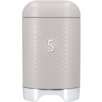 Lovello Sugar Container with Textured Finish & Snug-Fitting Lid in Grey Vintage in Cream