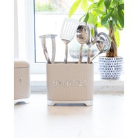 Lovello Utensil Holder Carbon Steel Cream Textured Honeycomb Design