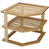 Copco Bamboo Three Tier Kitchen Corner Storage Shelf in Brown