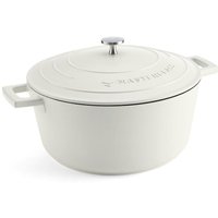 MasterClass Cast Aluminium Casserole Dish with Lid Lightweight, Dishwasher Safe 5L in Cream