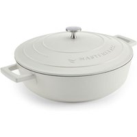 MasterClass Cast Aluminium Casserole Dish with Lid Lightweight, Dishwasher Safe 4L in Cream