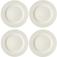 Mikasa Cranborne Stoneware Dinner Plates, Set of 4, 27cm, Cream in White