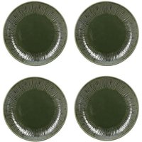 Mikasa Jardin Stoneware Side Plates, Set of 4, 21.5cm, Green in Dark Green