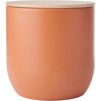KitchenCraft Idilica Kitchen Canister with Beechwood Lid, 12 x 12cm, Terracotta in Orange | Size: 12 x 12 cm