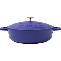 MasterClass Cast Aluminium Casserole Dish Electric Blue Shallow Cooking Pot, 28cm, 4L, Gift Boxed