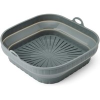 KitchenCraft Collapsible Silicone Air Fryer Liner, Square, 22x7.5cm, Sleeved in Grey | Size: 22x7.5 cm