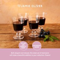 Jamie Oliver Big Love Winning Wine Glasses, Set of 4, 270ml, Dishwasher Safe in Clear