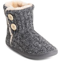 VIVA Polar Women's Memory Knitted Faux Fur Rubber Sole Winter Slippers in Grey | Size: 3