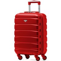 Flight Knight 55x35x20cm Cabin Carry Bag Hard Shell Suitcase 100+ Airline Approved in Red
