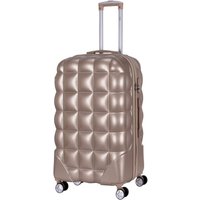 Flight Knight Medium 25" Hard Shell Bubble Design Check-in Suitcase Hold Luggage in Light Beige | Size: Cabin