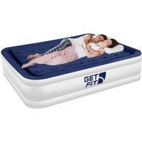 Get Fit Blow Up Air Bed with Built In Electric Pump Free Pillow Air Mattress in Navy | Size: Single