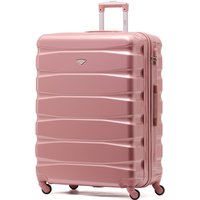 Flight Knight 25" Medium Suitcase Check-in Hold Luggage Hard Shell 4 Wheels TSA Lock in Rose | Size: Large