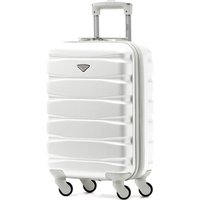 Flight Knight 55x35x20cm Cabin Carry Bag Hard Shell Suitcase 100+ Airline Approved in White