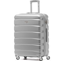Flight Knight 25" Medium Suitcase Check-in Hold Luggage Hard Shell 4 Wheels TSA Lock in Silver