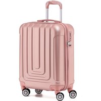 Flight Knight 55x40x20cm Cabin Carry Bag Hard Shell Suitcase TUI, Ryanair (Priority) in Rose Gold