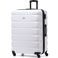 Flight Knight 25" Medium Suitcase Check-in Hold Luggage Hard Shell 4 Wheels TSA Lock in Off-White | Size: Large