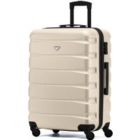 Flight Knight 25" Medium Suitcase Check-in Hold Luggage Hard Shell 4 Wheels TSA Lock in Cream