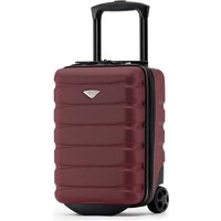 Flight Knight 40x20x25cm Hard Case Cabin Suitcase Ryanair Free Approved Carry On in Burgundy