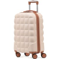 Flight Knight 55x35x20cm Hard Case Bubble Carry On Suitcase - 100+ Airline Approved in Cream | Size: Cabin