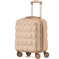 Flight Knight 45x36x20cm Hard Case Bubble Carry On Suitcase EasyJet Free Cabin Bag in Light Beige