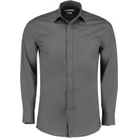 Kustom Kit Men's Long Sleeve Poplin Shirt in Dark Grey | Size: 17.5 in