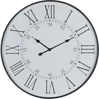 Hill Interiors Large Round Embossed Station Clock in White