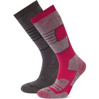 TOG24 Women's 'Linz' 2-pack Ski Socks in Dark Pink | Size: Small