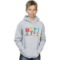 Disney Boy's Mickey Mouse Friends Hey Hoodie in Grey | Size: 7-8 Years