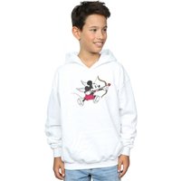Disney Boy's Mickey Mouse Love Cherub Hoodie in White | Size: 7-8 Years