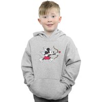 Disney Boy's Mickey Mouse Love Cherub Hoodie in Grey | Size: 5-6 Years
