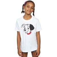 Disney Girl's 101 Dalmatians Dalmatian Head Cotton T-Shirt in White | Size: 5-6 Years