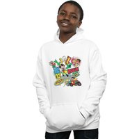 DC Comics Boy's Teen Titans Go Robin Montage Hoodie in White | Size: 5-6 Years